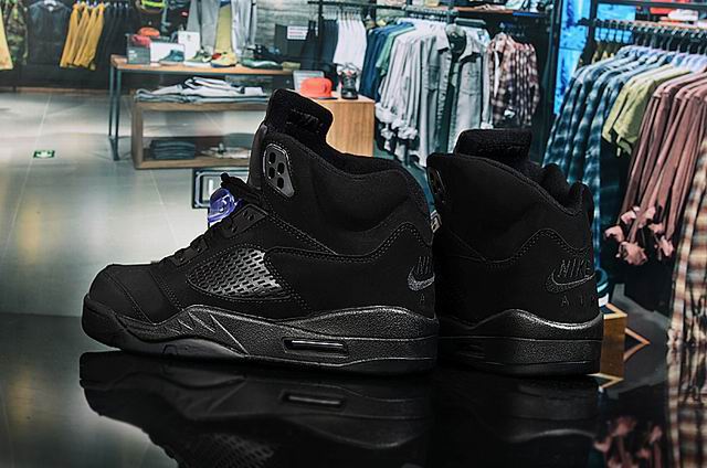 Air Jordan 5 Men Shoes All Black;